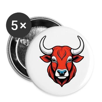 Mächtiger Stiergeist - Buttons klein 25 mm (5er Pack) - Weiß - Vorne