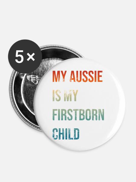 Aussie Firstborn - Buttons klein 25 mm (5er Pack) - Weiß