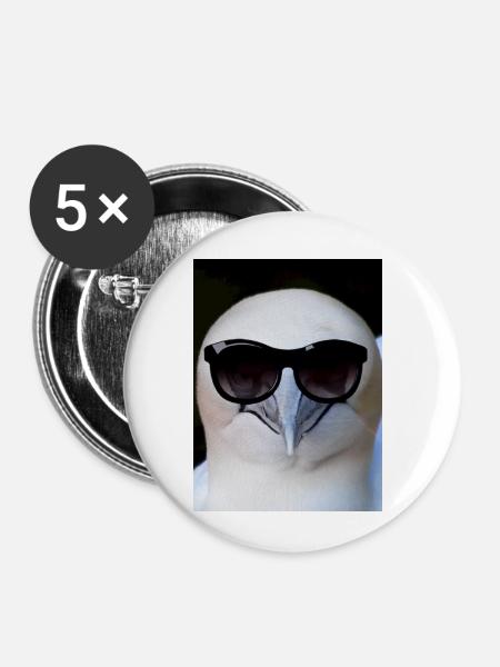 Tölpel, it's cool - Buttons klein 25 mm (5er Pack) - Weiß