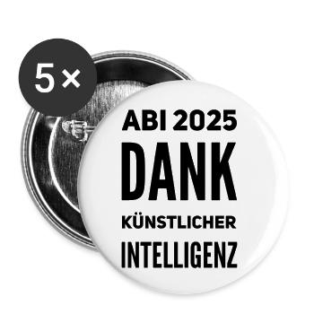 Abi Spruch - Lot de 5 petits badges (25 mm) - blanc - Devant