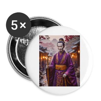 Nurarihyon Rätselhafter Yokai-Anführer in dunklen Gewändern - Buttons klein 25 mm (5er Pack) - Weiß - Vorne