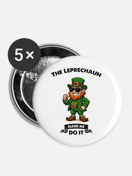 leprechaun sonnenbrille comic - Buttons klein 25 mm (5er Pack) - Weiß