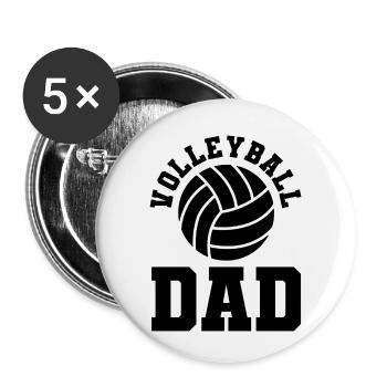 Volleyball dad - Buttons small 1''/25 mm (5-pack) - white - Front