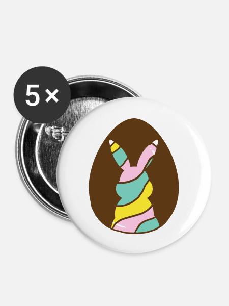 rabbit in egg - Buttons klein 25 mm (5er Pack) - Weiß