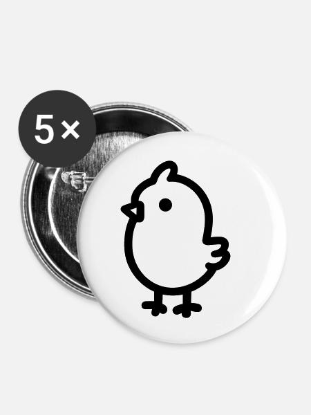 Küken - Buttons klein 25 mm (5er Pack) - Weiß