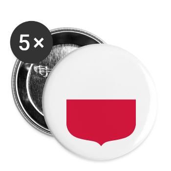Pologne - Lot de 5 petits badges (25 mm) - blanc - Devant