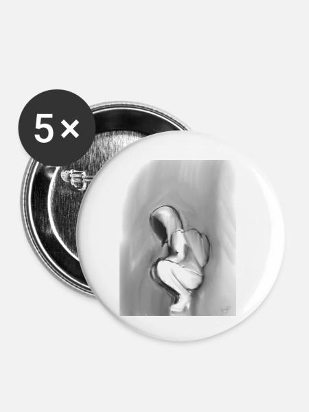 Schattenkrieger - Buttons klein 25 mm (5er Pack) - Weiß