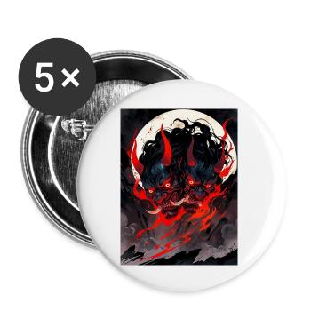 Zwillingsflammen der Unterwelt - Buttons klein 25 mm (5er Pack) - Weiß - Vorne