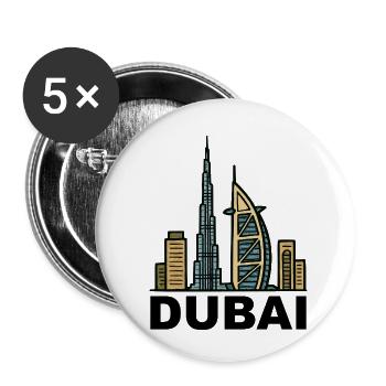 Horizon de Dubaï - Lot de 5 petits badges (25 mm) - blanc - Devant