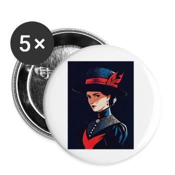Silent Authority - Buttons small 1''/25 mm (5-pack) - white - Front