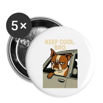 Keep Cool, Bro Pablo - Buttons klein 25 mm (5er Pack) - Weiß - Vorne