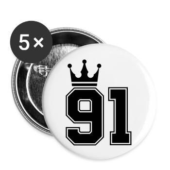 91 krone - Buttons klein 25 mm (5er Pack) - Weiß - Vorne
