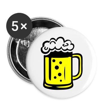 Bande dessinée de bière - Lot de 5 petits badges (25 mm) - blanc - Devant