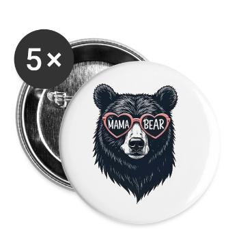 Mama Bär - Mama Bär - Buttons klein 25 mm (5er Pack) - Weiß - Vorne