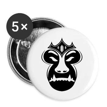 Monkey King – Emblem of Urban Domination - Buttons small 1''/25 mm (5-pack) - white - Front