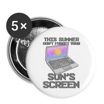 Nostalgia Geek Summer Vibes - Buttons small 1''/25 mm (5-pack) - white - Front