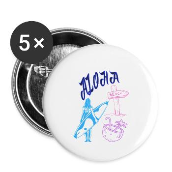 Tropischer Strandurlaub - Buttons klein 25 mm (5er Pack) - Weiß - Vorne