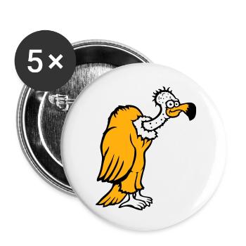 Geier Aasfresser Vogel lustig Geiern Aasgeier Spaß - Buttons klein 25 mm (5er Pack) - Weiß - Vorne