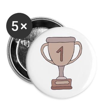 Coupe 1 - Lot de 5 petits badges (25 mm) - blanc - Devant
