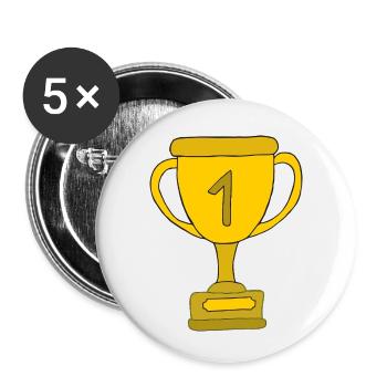 Coupe jaune - Lot de 5 petits badges (25 mm) - blanc - Devant