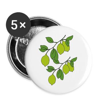 limetten zweige - Buttons klein 25 mm (5er Pack) - Weiß - Vorne