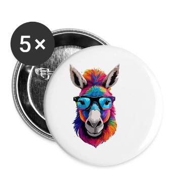 Donkey,graffiti,painting, colorful,nerd - Buttons small 1''/25 mm (5-pack) - white - Front