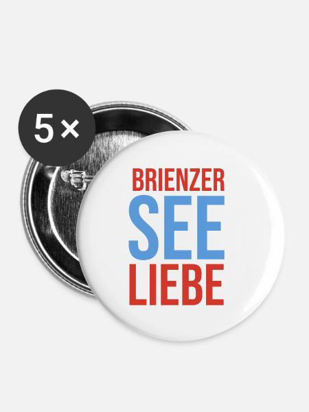 Brienzersee Liebe - Buttons klein 25 mm (5er Pack) - Weiß