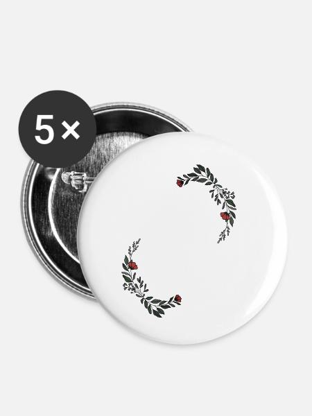 Buchstabe D - Buttons klein 25 mm (5er Pack) - Weiß