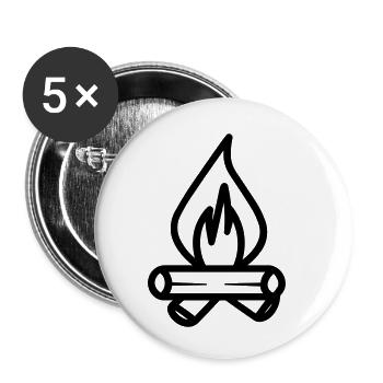 Feu de camp - Lot de 5 petits badges (25 mm) - blanc - Devant
