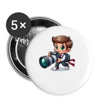 Hobby Fotograf - Buttons klein 25 mm (5er Pack) - Weiß - Vorne