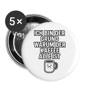 Kaffee-Killer - Buttons klein 25 mm (5er Pack) - Weiß - Vorne