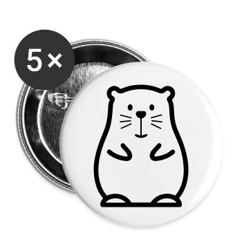 Beaver - Buttons small 1''/25 mm (5-pack) - white - Front