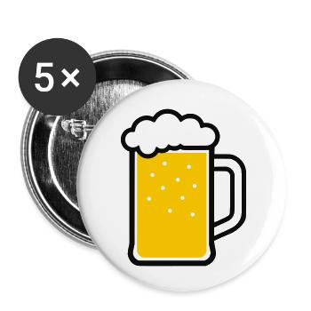 Beer - Buttons small 1''/25 mm (5-pack) - white - Front