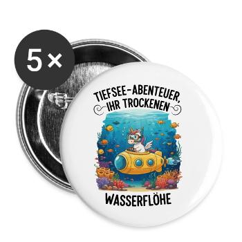 Unicorn Deep Sea Adventure - Buttons small 1''/25 mm (5-pack) - white - Front
