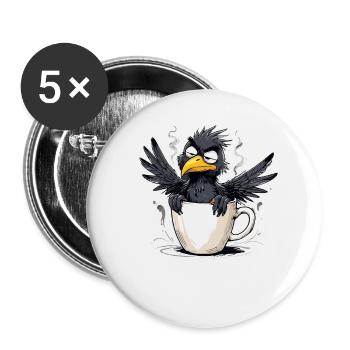 Vogel Keinen Bock Kaffee Bevor Du Fragst Nein - Buttons klein 25 mm (5er Pack) - Weiß - Vorne