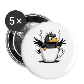 Vogel Keinen Bock Kaffee Bevor Du Fragst Nein - Buttons klein 25 mm (5er Pack) - Weiß - Vorne