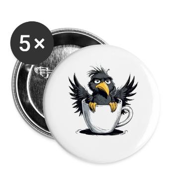 Vogel Keinen Bock Kaffee Bevor Du Fragst Nein - Buttons klein 25 mm (5er Pack) - Weiß - Vorne