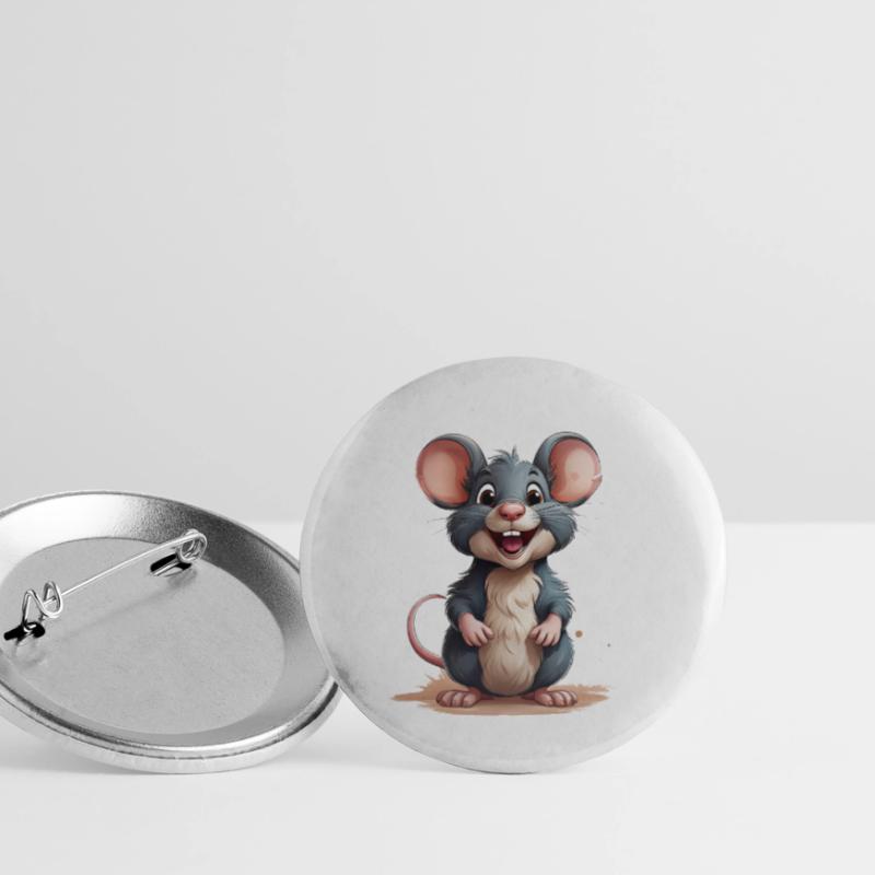 Maus oder Ratte Buttons klein 25 mm (5er Pack)