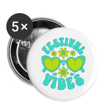 Festival Vibes - Buttons klein 25 mm (5er Pack) - Weiß - Vorne