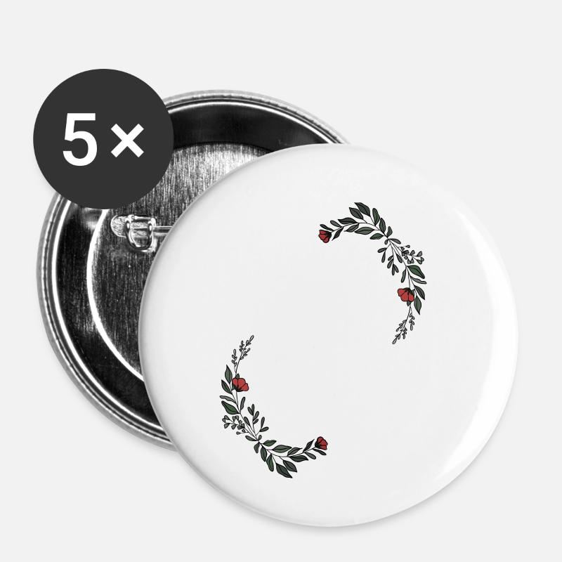 Buchstabe V - Buttons klein 25 mm (5er Pack) - Weiß