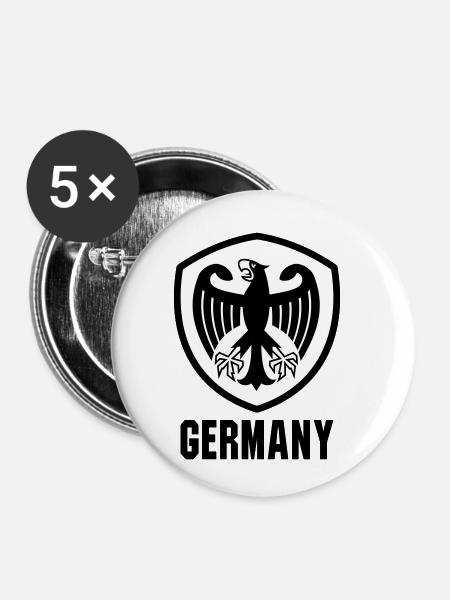 Bundesadler Wappen Germany - Buttons klein 25 mm (5er Pack) - Weiß