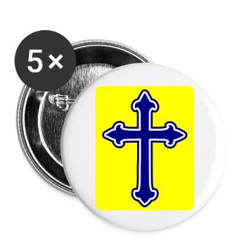 Cross symbol - Buttons small 1''/25 mm (5-pack) - white - Front