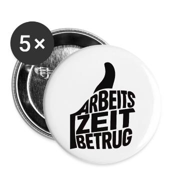 Arbeitszeitbetrug Daumen hoch Deutsche Memes - Buttons klein 25 mm (5er Pack) - Weiß - Vorne