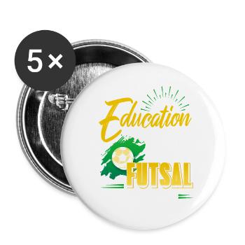 Le futsal est plus important Humour Éducation Blague - Lot de 5 petits badges (25 mm) - blanc - Devant