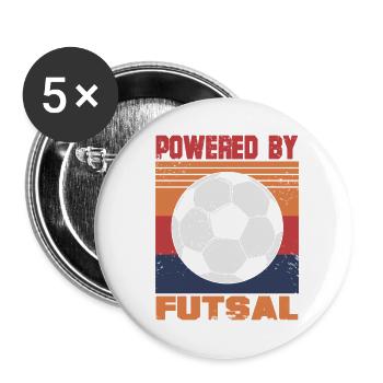 Propulsé par Futsal Retro Energy Athlete Print - Lot de 5 petits badges (25 mm) - blanc - Devant