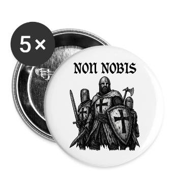 Templars after battle – NON NOBIS - Buttons small 1''/25 mm (5-pack) - white - Front