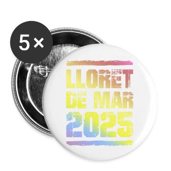 Lloret De Mar 2025 Colorful - Buttons small 1''/25 mm (5-pack) - white - Front
