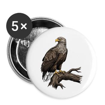 Pygargue à queue blanche Haliaeetus Albicilla - Lot de 5 petits badges (25 mm) - blanc - Devant