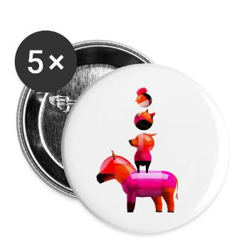 Stadtmusikanten "Balls" - Buttons klein 25 mm (5er Pack) - Weiß - Vorne