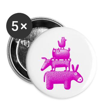 Musiciens de la ville « Pink » - Lot de 5 petits badges (25 mm) - blanc - Devant